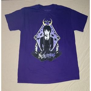 Wednesday Nevermore Youth T-Shirt New M purple